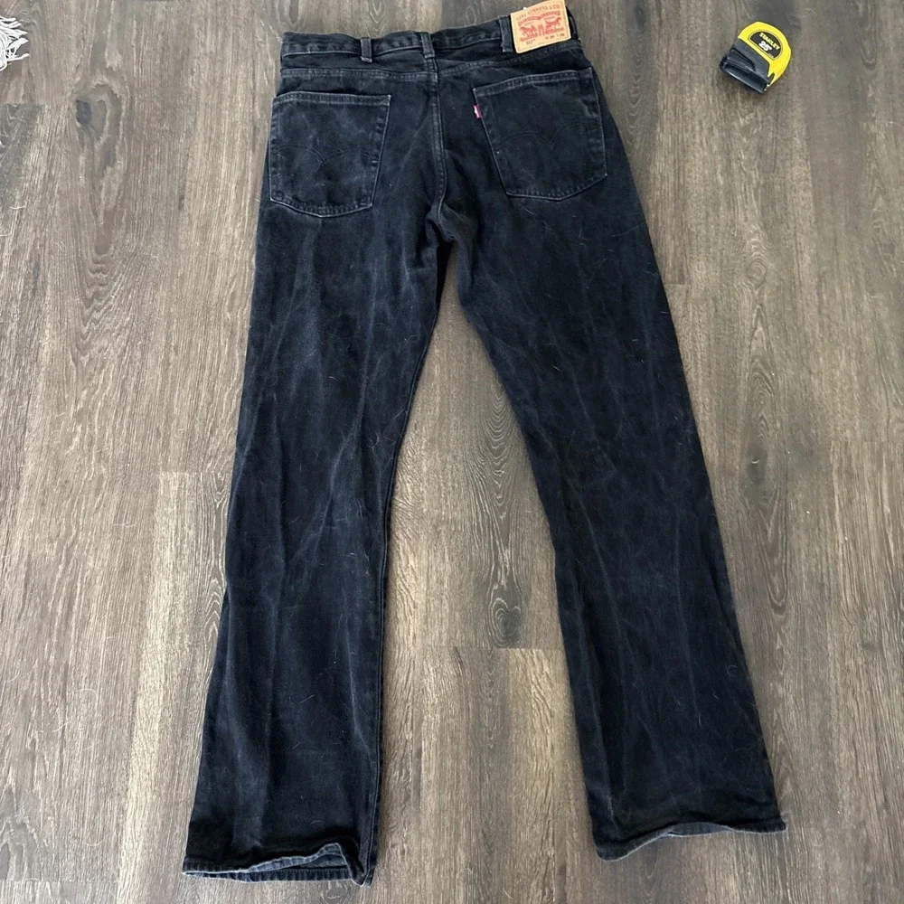 Levi's Mens 36x36 Black 517 Bootcut Jeans Faded Denim Western Cowboy Biker